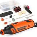 JORGENSEN Rotary Tool Kit, 6 Variable Speed Rotary Tool With 51pcs Accessories, 1.6 Amp Heavy Duty Powerful Rotary Tool With 1/8 Chuck, Perfect For Cutting, Grinding, Sanding, Polishing