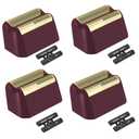 4 Pack Professional 5 Star Series Finale Shaver Replacement Foil and Cutter Bar Assembly Compatible With Wahl Shaver Foil 7031-100, 7043-100 Super Close Shaving Replacement Heads (Black)