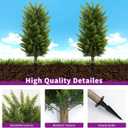 Set of 2 3FT Artificial Cedar Topiary Trees with Thickened Ground Spike, UV Resistant Faux Evergreen Bushes Fake Cypress Shrubs for Indoor Outdoor Front Porch Garden Decor