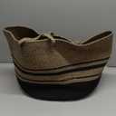 Extra Large Woven Basket with Lid, 18" X 14" Wicker Blanket Storage Basket Living Room, Tall Rope Storage Baskets for Toys, Decorative Kids Toy Bin Box with Cover, Baby Laundry Basket Hamper (Jute/Black)