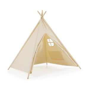 Hivvago Foldable Kids Canvas Teepee Play Tent