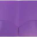 4 x JAM PAPER Plastic 2 Pocket POP Folders - Durable School Folders - Assorted Primary Colors - 6/Pack