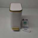 Cesun Small Bathroom Trash Can with Lid Soft Close, 5 Liter/1.3 Gallon Stainless Steel Garbage Can with Removable Inner Bucket, Step Pedal, Slim Waste Basket for Toilet, Office, Bedroom (White&Gold)