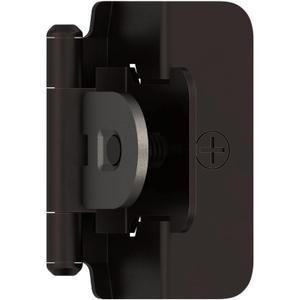 Amerock | Double Demountable Cabinet Hinge | 1/2 inch (13mm) Overlay Hinge | Oil Rubbed Bronze | 2 Pack | Self-Closing Hinge | Cabinet Door Hinge