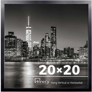 Annecy 20x20 Picture Frame Black1 Pack, 20 x 20 Picture Frame for Wall Decoration, Classic Black Minimalist Style Suitable for Decorating Houses, Offices, Hotels