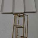 3-Tier Melamine Serving Tray Set, 14"x7" Platters for Serving Food, White Reusable Trays with Golden Metal Display Stand for Cupcakes, Sevring Food, Dessert, Fruit, Cookie, 24K Gold-Plated