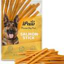 iPaw Dog Treats for Puppy Training, All Natural Human Grade Dog Treat, Hypoallergenic, Easy to Digest, Salmon Stick, 
