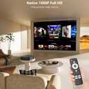 Mini Projector with WiFi and Bluetooth, Native 1080P Portable Outdoor Movie Short Throw Projector with Android 14, Built-in Speaker, Compatible with Smartphone, Fire TV Stick, HDMI/USB