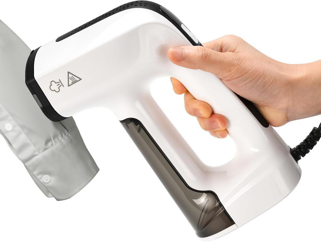 Vacuum Steamer for Clothes, 3200Pa Suction Handheld Clothes Steamer, Dual Mode, LED Display, Portable Travel Steamers for Clothes, Steaming & Ironing 2 In 1, 160ml Water Tank (for 110-120V) - White