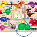 Magnetic Color and Number Maze, Montessori Toys for 3+ Year Old, Wooden Puzzle Activity Board, Toddler Counting Maze Toys for Boys Girls Preschooler 3 4 5 Years Old Gift