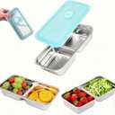 Stainless Steel Snack Containers Reusable with Lids, Grab & Go 2 Compartment Food Storage Containers with Leakproof Lids for Office Travel Camping Dishwasher Safe (1)