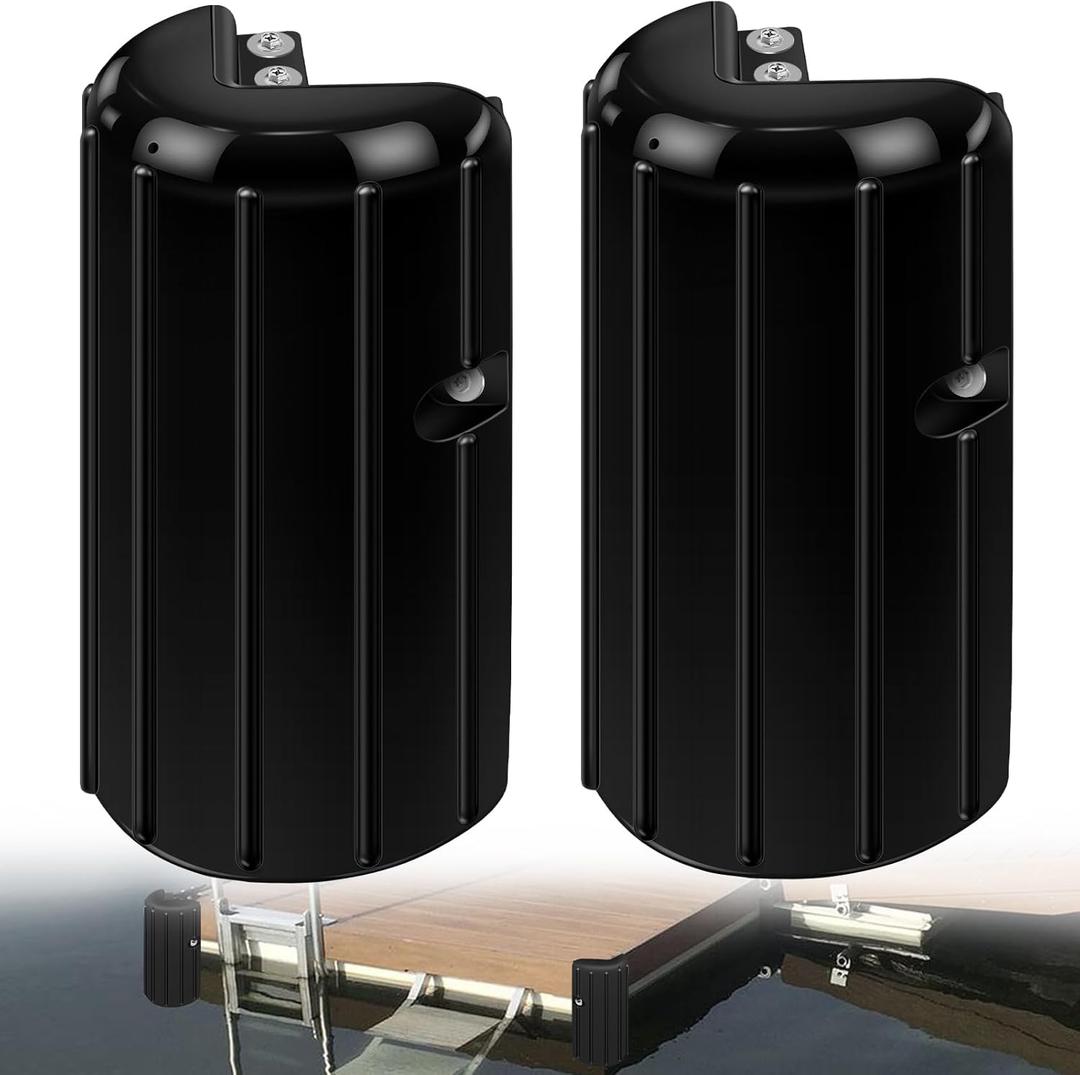 Premium Dock Corner Bumper Fender - Inflatable Marine Dock Protection (2-Pack) | 8" x 16" Heavy-Duty UV Resistant PVC | Protects Boats & Docks from Collision Damage