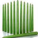 CANDWAX 12 inch Taper Candles 12 Pack - Colored Candle Sticks Great as Dinner Candle Set - Grass Green