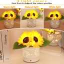 Birthday Gifts for Women,Sunflower Flower Touch Lamp,Rechargeable Cordless Lamp 3-Colour Dimming Night Light for Festival,Restaurant,Bedroom,Office Home Decor Gifts for Women Mom