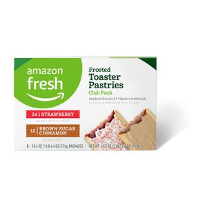 Amazon Fresh Frosted Toaster Pastries Club Pack (24 ct Strawberry & 12 ct Brown Cinnamon Sugar) (EXP 06/16/27)