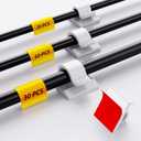 ITUGOU 100 PCS White Adhesive Cable Clips Cord Organizer (Small, Medium,Large),Wire Holder for Cable Management, Outdoor Light Clips Light Hooks for LED String,Car Dash Cam, Extension Cord (White)