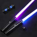 2Pack FX Dueling Lightsaber Battle Sounds Metal Hilt Update 20 Colors Changeable 4 Modes 2 in 1 Light Sabers Perfect Christmas Halloween Present for Kids