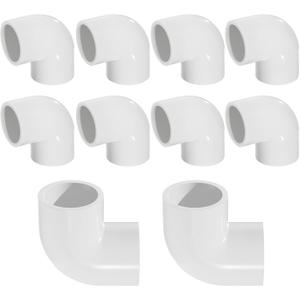 1-1/2" 90 Degree PVC 2 Way Elbow Fitting, 10 Pcs Right Angle Pipe Connectors, Schedule 40 Furniture Grade Fittings for Building PVC Furniture DIY Garden Structures and Frames