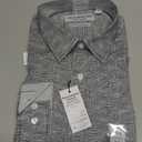 Nick Graham Men's Striated Grid Dress Shirt, Grey (L-XL)