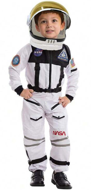 Spooktacular Creations Astronaut Costume with Helmet, Space Suit for Toddler, Kids Astronaut Halloween Costume for Cosplay (L (10-12 YRS), White)