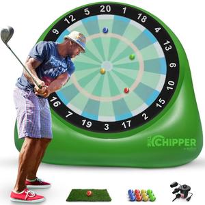 Swooc Games - Bull Chipper | Giant Golf Darts with 10+ Golf Games | Backyard Game with Air Pump | Yard Game for Adults | Giant Outdoor Fun for Adults and Family | Outside Activity - Golf Chipper