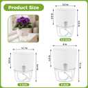 Planterhoma 8 Pack Self Watering Pots for Indoor Plants, 6 Inch Plant Pot Plastic Self Watering Planter for Orchid, African Violet, Small Clear Flower Pots with Drainage Holes and Wicking Rope, White