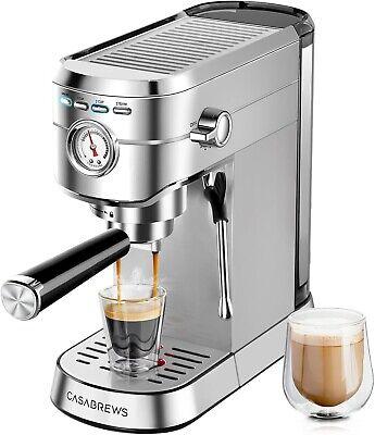 CASABREWS Espresso Machine 20 Bar, Professional Espresso Maker with Milk Frother