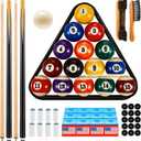 Outus 71 Pcs Premium Pool & Billiard Table Accessories Set Pool Balls, Cue Sticks with Tips, Triangle Rack, Chalks, Brush Spot Stickers for Home Family & Beginner Practice