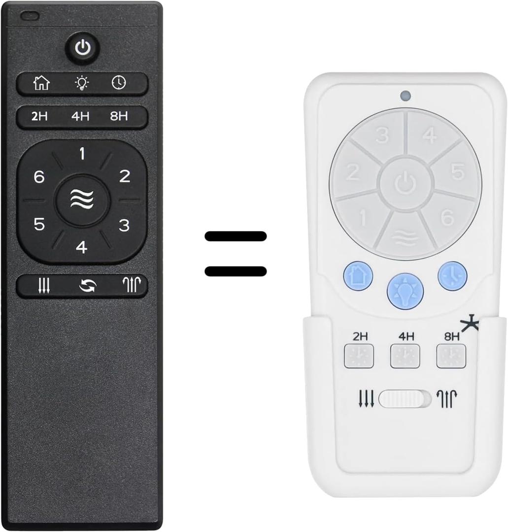 Ceiling Fan Remote Control Replacement Compatible with Harbor Breeze A25-TX025 A25-TX012 - DC Motor, 6-Speed Fan Control, Light Dimmer, Reverse Airflow, Sleep Timer, with Wall Mount Holder