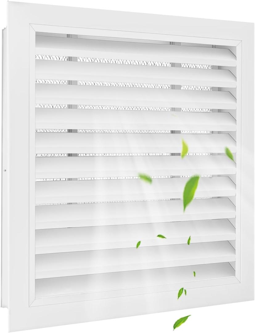 18" X 18" Aluminum Gable Vent with Screen, Never Rust Gable Vents for ShedReducing Indoor Temperature - Ideal for Wall, Attic,Shed,Door, and Shipping ContainerVent Opening: 16" x 16"