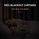 100% Blackout Shield Linen Blackout Sliding Door Curtains for Living Room, Back Tab/Rod Pocket Thermal Insulated Curtains for Sliding Glass Doors, 1 Panel Set, 100" W x 84" L, Cream