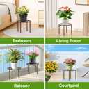 1 PCS Plant Stand,-Heavy Duty Metal Stand Decorates Plants, Anti-Rust Flower Pot Stand, Round Plant Rack for Room Indoor and Outdoor Courtyard,Gardens, Brown.