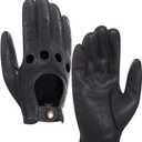 Harssidanzar Mens Deerskin Leather Driving Gloves Motorcycle Gloves For Men Unlined (XX-Large, Black(deerskin, Upgrade))
