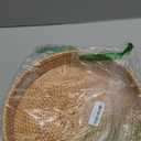 Coffee Table Tray Round Rattan Ottoman Tray Woven Serving Trays with Handles for Home and Kitchen Decorative Natural (Large 14 Inch x 2.4 Inch)