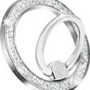 Magnetic Phone Ring for MagSafe Grip [Super Magnet] Stylish Twinkle Ring Holder Stand with, Mag Safe Accessory for iPhone 16/15/14/13 Pro Max Plus, Silver