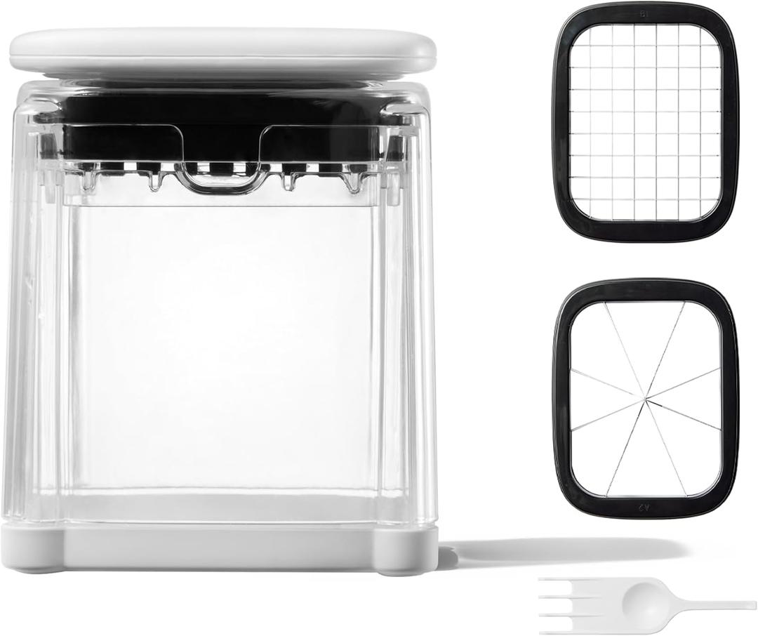 CAROTE French Fry Cutter for Potato, Mandoline Slicer Vegetable Chopper Potato Slicer with 8-Wedge Blade & Dicer Grid, BPA-Free Container, Versatile for Potatoes, Carrots, Cucumbers, Apple