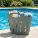 Lazy sundaze Large Beach Bag | Waterproof Getaway Rubber Tote with Zipper Pocket for Travel, Pool, Boat, Groceries, Sports
