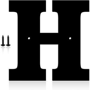 12 Inch Metal House Numbers, House Address Letters and Numbers for Outside Signs, Metal Letters Door Numbers Signage Street Address Plaque for Garden Door Mailbox Decor (Letter H)