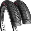 Fincci Pair 26x4.0 Fat Bike Tires - Big 26 inch Bike Tires, 100-559 - 3O TPI - Foldable 26x4 Fat Tire for Cycling on Mountain, Road, Hybrid, Dirt Bike, Street Tires for Ebike - 26er MTB Accessories
