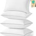 JOLLYVOGUE Pillows King Size Set of 4, Oeko-Tex Certified Bed Pillows for Side, Back, and Stomach Sleepers - Medium Support Down Alternative Filling, Machine-Washable