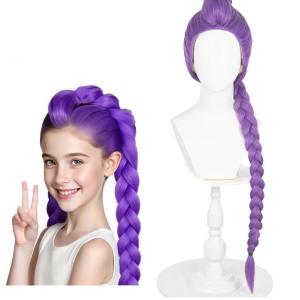 Purple Wigs for Wig Purple Braid Wig Halloween Cosplay Props Costume Women Costume Long Braided Wigs for Halloween Cosplay Anime