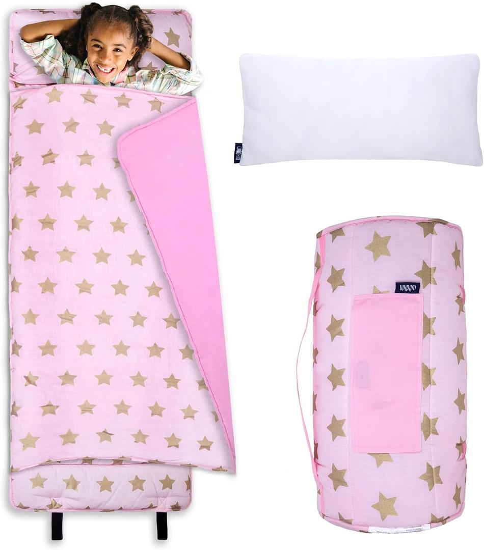 Wildkin Kids Original Nap Mat Cozy Kids Sleep Mat with Pillow, ideal for School & Travel,  Product Dimensions 50"L x 20"W x 1.5"Th Item Weight 2 pounds 