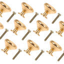 10pcs Simple Round Golden Knobs for Single Hole Pulls Elegant Cabinet Handles for Wardrobes Minimalist Design for Dressers and Closets
