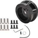 5 & 6 Hole Billet Steering Wheel Hub Adapter Replacement for Chevy 1969-1994 GMC Truck Pickup Van-s J-eep Bui-ck Chry-sler Dod-ge Pon-tiac Ca-dillac (Black)