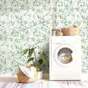 Naphite Green Leaf Peel and Stick Wallpaper Boho Modern 197inL 17.3inW Contact Paper for Cabinets Sage Green Leaves Self Adhesive Removable Wallpaper for Bathroom Waterproof Botanical Flower Decor