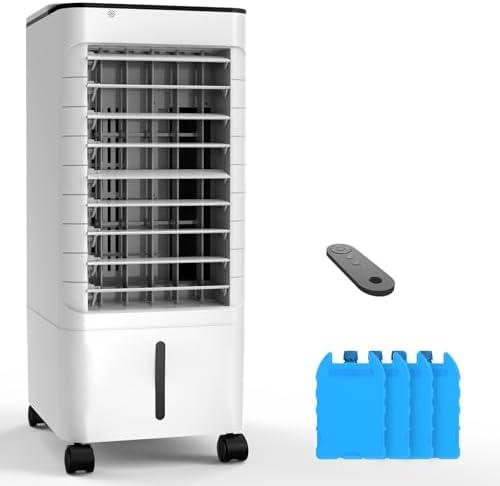Windowless Portable Air Conditoners, 3-IN-1 Portable AC with Remote, 12H Timer &1.16Gal Tank, 45° Oscillation, 3 Modes 3 Speeds, Fast Cooling Quiet Ventless Swamp Cooler for Room Home Office, Ivory