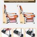 Sportneer Portable Beach Chair for Adults - Position Recliner with Cup Holder, Side Pocket & Carry Bag, Compact Folding Chair with Lumbar Support for Camping, Beach, Festivals
