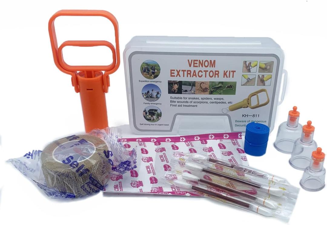 Snake Bite Kit for Humans Venom Extractor Suction Pump kit Insect Bug Bee Sting Survival Kits Emergency First Aid Supplies for Hiking Backpacking Fishing Hunting (Orange)