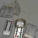 BXROIU 2 x Fairy Lights Battery Operated, Silver Wire Chains 8 Mode 16Ft/5Meter 50 LEDs Timer String Lights with Remote Control for Bedroom Christmas Party Wedding Decoration(Warm White)