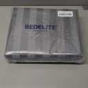 BEDELITE Satin Sheets King Size, Luxury Jacquard Striped Dark Grey Bedsheets with Elastic Corner Straps, Similar to Silk Sheets Set 4 PC with 1 Deep Pocket Fitted Sheet, 1 Flat Sheet, & 2 Pillowcases